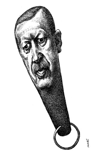 Cartoon: dayak usta (medium) by Medi Belortaja tagged violence,erdogan,usta,dayak,instambul,turkey,protest,stick,beat