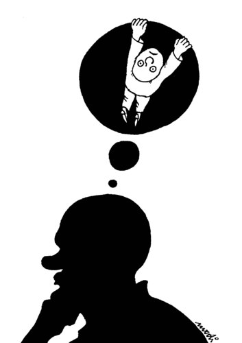 Cartoon: deep thought (medium) by Medi Belortaja tagged abyss,philosophy,ideas,falling,fall,idea,thinker,thinking,think,thought,deep,hole