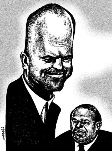 Cartoon: Edi Rama vs Fatos Nano (medium) by Medi Belortaja tagged nano,fatos,vs,rama,edi