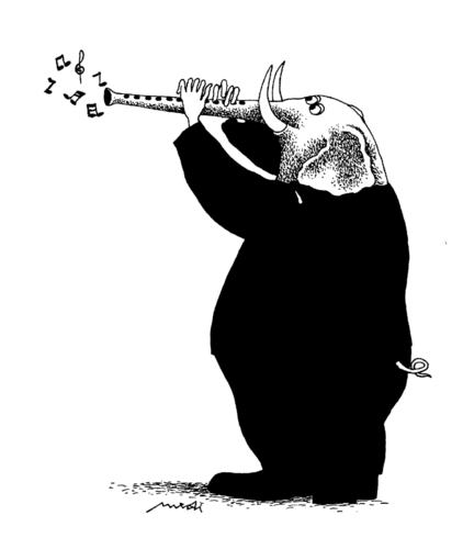 Cartoon: elephant s melody (medium) by Medi Belortaja tagged melody,elephant