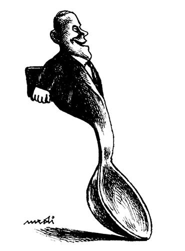 Cartoon: spoon man (medium) by Medi Belortaja tagged man,spoon