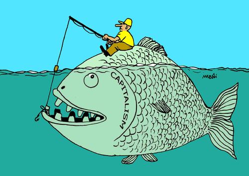 fishing By Medi Belortaja | Philosophy Cartoon | TOONPOOL