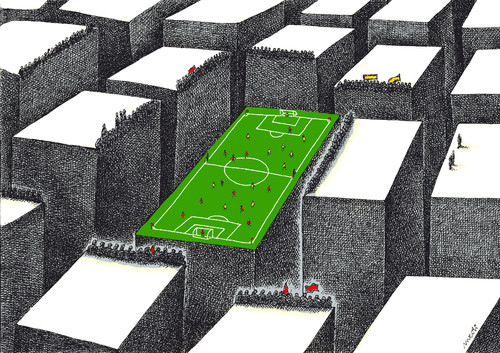 Cartoon: football (medium) by Medi Belortaja tagged peoples,city,town,soccer,footballer,football,euro,2012,ukraine