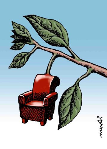 Cartoon: fruit post (medium) by Medi Belortaja tagged politicians,power,chair,post,fruit