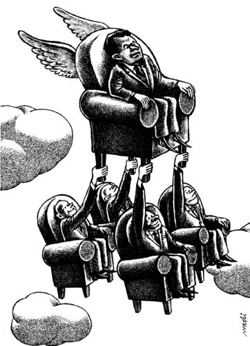 Cartoon: hierarchy (medium) by Medi Belortaja tagged flying,business,politics,servants,head,chief,hierarchy