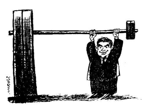 Cartoon: I won (medium) by Medi Belortaja tagged weightlifting,winner,fascinate
