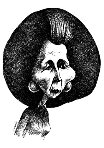 Cartoon: margaret thatcher (medium) by Medi Belortaja tagged margaret,thatcher