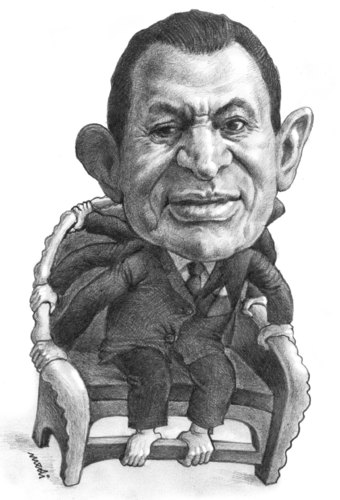 Cartoon: Mubarak (medium) by Medi Belortaja tagged chair,egypt,mubarak,hosni