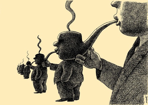Cartoon: pipe men (medium) by Medi Belortaja tagged men,pipe