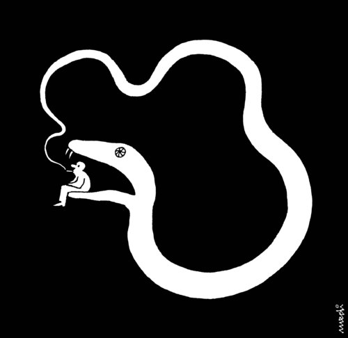 Cartoon: relax (medium) by Medi Belortaja tagged relax,smoking,smoke,cigarette,health,man,snake