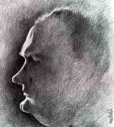 Cartoon: selfportrait (medium) by Medi Belortaja tagged selfportrait,med,belortaja