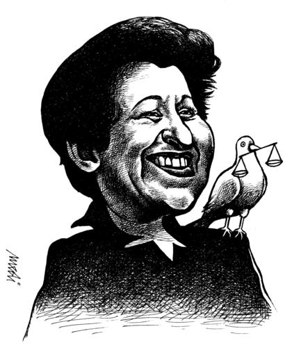 Cartoon: Shirin Ebadi (medium) by Medi Belortaja tagged shirin,ebadi,nobel,peace,winner,2003