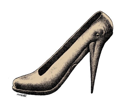 Cartoon: shoeman (medium) by Medi Belortaja tagged fashion,face,wife,husband,woman,man,shoe