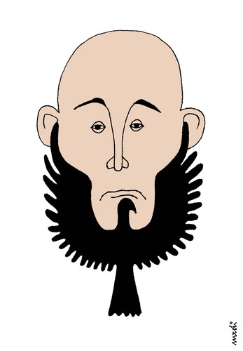 Cartoon: special beard (medium) by Medi Belortaja tagged beard,eagle,fashion,man,face