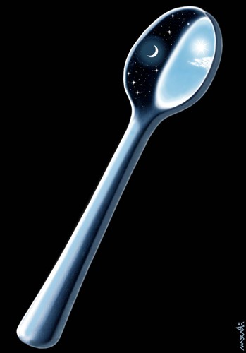 Cartoon: spoon (medium) by Medi Belortaja tagged poverty,poor,hungry,universal,sun,moon,day,night,spoon