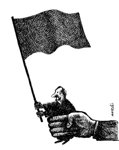 Cartoon: standard-bearer (medium) by Medi Belortaja tagged flag,standardbearer,politicians,punch