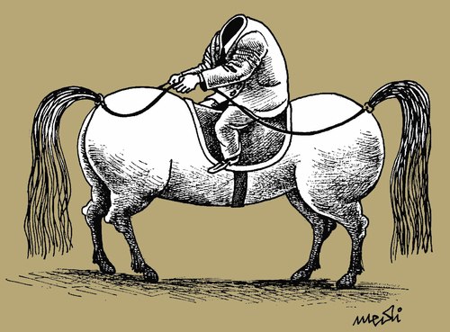 Cartoon: anarchist (medium) by Medi Belortaja tagged head,horse,anarchist
