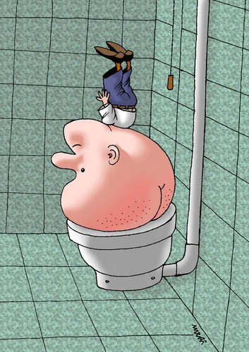 Cartoon: thinker tired (medium) by Medi Belortaja tagged buttocks,boom,ass,mind,toilet,tired,thought,think,thinker,head