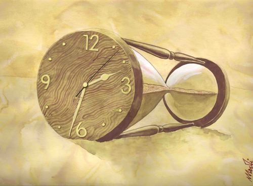 Cartoon: transformation (medium) by Medi Belortaja tagged hourglass,clock,transformation