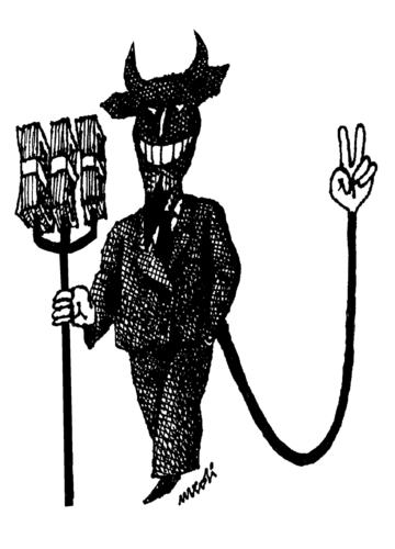 Cartoon: triumph of the devil (medium) by Medi Belortaja tagged triumph,of,the,devil