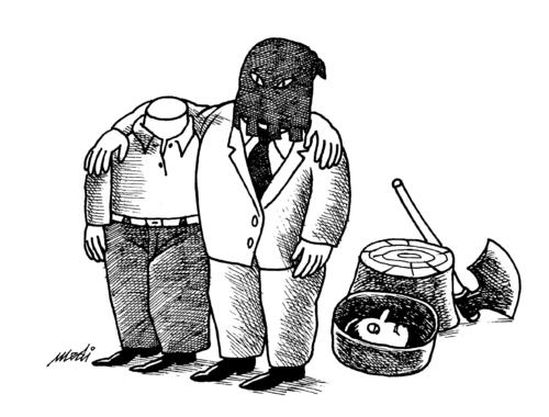 Cartoon: two friends (medium) by Medi Belortaja tagged friends,two