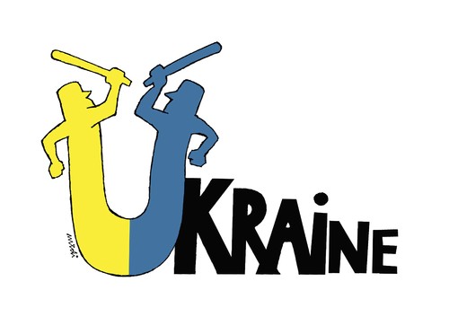 Cartoon: ukraine (medium) by Medi Belortaja tagged russia,union,european,protests,fight,ukraine,maidan,revolt,confict,people,politics