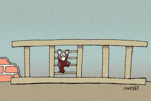 Cartoon: climbing stairs (medium) by Medi Belortaja tagged stairs,climbing