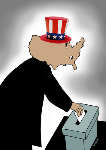 Cartoon: usa elections (medium) by Medi Belortaja tagged usa,presidential,elections