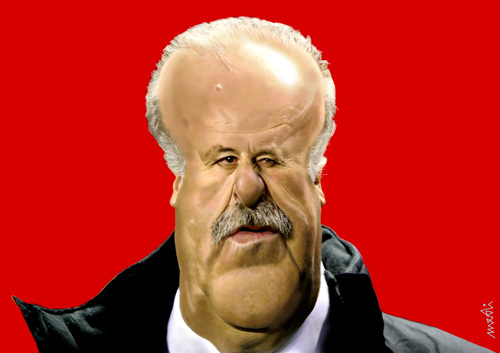 Cartoon: Vicente Del Bosque (medium) by Medi Belortaja tagged bosque,del,vicente,manager,soccer,football,team,spain,euro,2012,ukraine