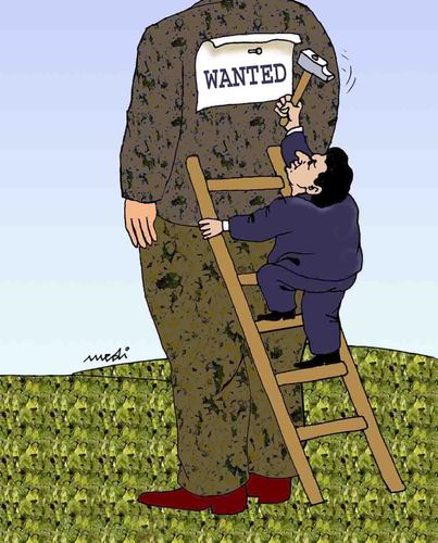 Cartoon: WANTED (medium) by Medi Belortaja tagged wanted