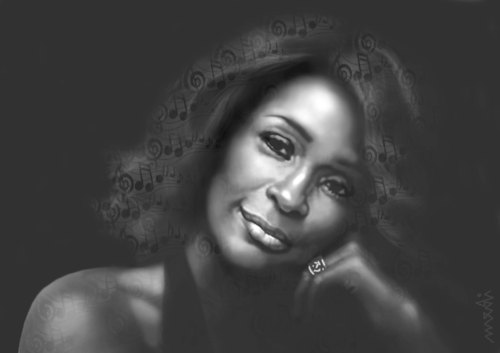 Cartoon: Whitney (medium) by Medi Belortaja tagged houston,whitney