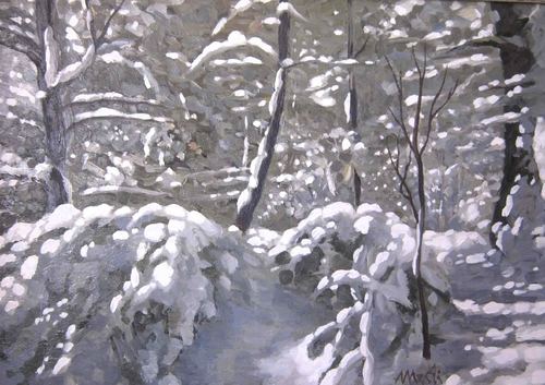Cartoon: winter landscape (medium) by Medi Belortaja tagged snow,painting,oil,landscape,winter