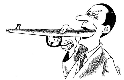 Cartoon: word that kills (medium) by Medi Belortaja tagged gun,kills,word,tongue,speech