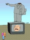 Cartoon: TV politician (small) by Medi Belortaja tagged tv,politician,head,speech,people