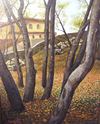 Cartoon: Autumn in mount Dajti (small) by Medi Belortaja tagged autumn,landscape,oil,painting