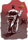 Cartoon: treachery (small) by Medi Belortaja tagged treachery flower knife infidelity