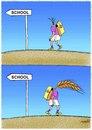 Cartoon: begining and after school (small) by Medi Belortaja tagged education,corn,cob,children,school