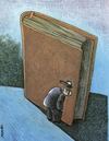 Cartoon: book (small) by Medi Belortaja tagged book books literature couriosity reader espial door keys hole humor