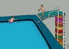 Cartoon: books and digital pool (small) by Medi Belortaja tagged books and digital pool