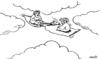Cartoon: collision of flying carpets (small) by Medi Belortaja tagged collision,flying,carpets,accident,clash,humor