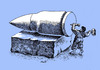 Cartoon: dangerous sculptor (small) by Medi Belortaja tagged dangerous,sculptor,inscribe,shell