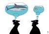 Cartoon: different ideas (small) by Medi Belortaja tagged different,ideas,peoples,think,mind,fish,shark,aquarium