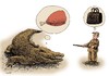 Cartoon: different interests (small) by Medi Belortaja tagged crocodile,bag,bags,meat,interest,hunter,animals,food