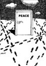 Cartoon: door of peace (small) by Medi Belortaja tagged door,traces,peace,freedom