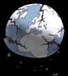 Cartoon: earthquakes (small) by Medi Belortaja tagged earthquakes,planet,earth,globe,world,continent,environment,ecology,global,warming,water