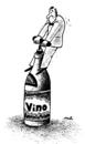 Cartoon: effort (small) by Medi Belortaja tagged effort wine bottle waiter restaurant humor