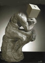 Cartoon: elections thinker (small) by Medi Belortaja tagged elections thinker ballot box rodin