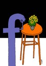 Cartoon: fb thinker (small) by Medi Belortaja tagged fb,facebook,think,thinking,thinker,waiting