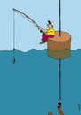 Cartoon: fisherman and fishermen (small) by Medi Belortaja tagged fisherman,fishing,fishermen