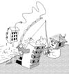 Cartoon: good fishing (small) by Medi Belortaja tagged flat,house,buildins,fishing,humor